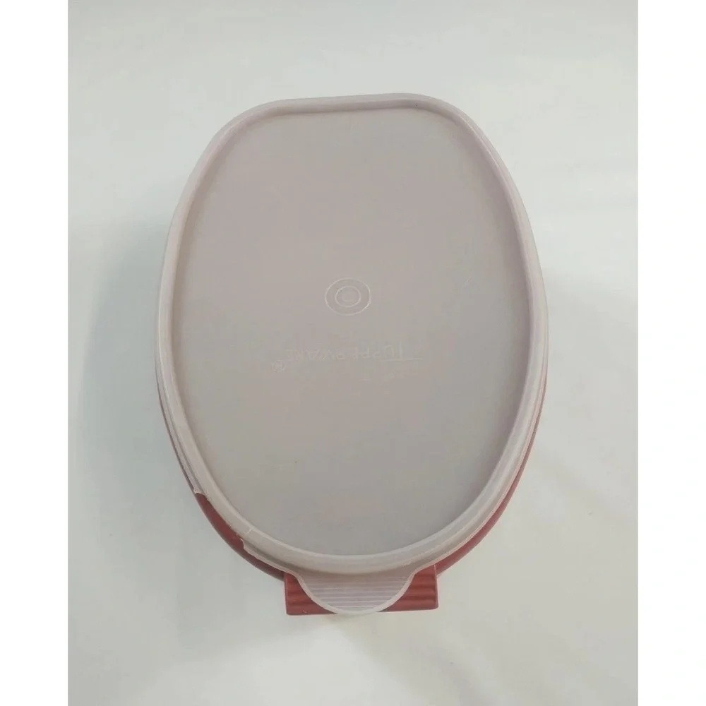 Tupperware Ham/Beef/Turkey Vintage Flavor Saver Orange Storage Bowl Air Tight